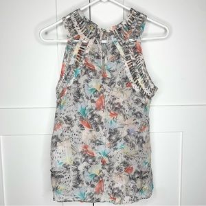 Anthropologie Leifsdottir Silk Abstract Printed Tank Top